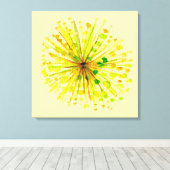 Gele waterverf van wilde bloemen andelion canvas afdruk (Insitu (Houten vloer))