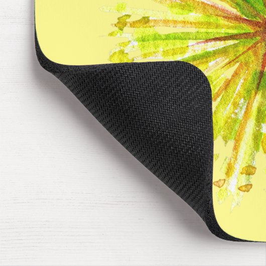 Gele waterverf van wilde bloemen andelion muismat (Hoek)