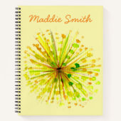 Gele waterverf van wilde bloemen andelion notitieboek (Voorkant)