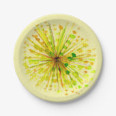 Gele waterverf van wilde bloemen andelion papieren bordje (Voorkant)