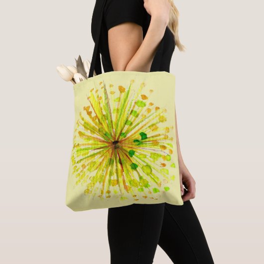Gele waterverf van wilde bloemen andelion tote bag (Dichtbij)