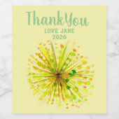 Gele waterverf van wilde bloemen andelion wijn etiket (Enkel label)