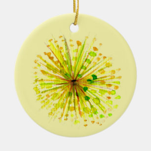 Gele waterverf van wilde bloemen keramisch ornament