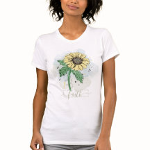 Gele Waterverf Vloer Faith T-Shirt