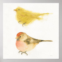 Gele Waterverf vogels