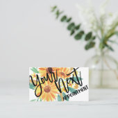 Gele Waterverf voor zomerzonnebloem Afsprakenkaartje (Staand voorkant)