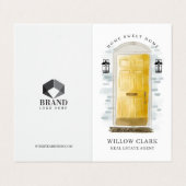 Gele Waterverf Voordeur Foto's en diensten Visitekaartje (Buitenkant ongevouwen)