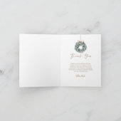 Gele Waterverf voordeur & krans Dank u Bedankkaart (Binnen)