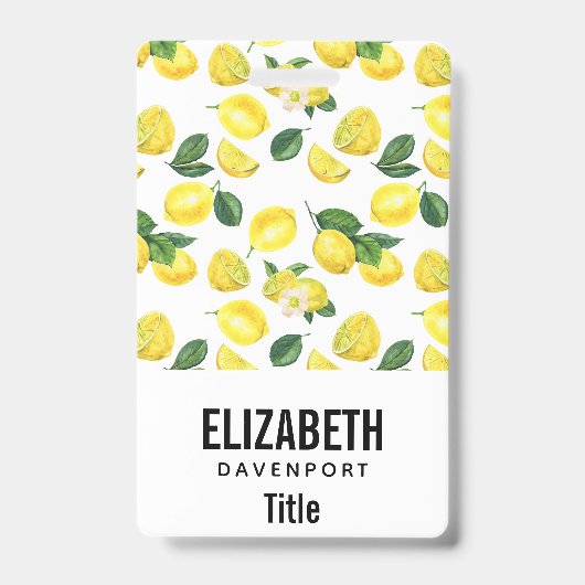 Gele Waterverf Vruchtpatroon Badge (Voorkant)