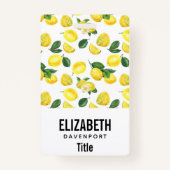 Gele Waterverf Vruchtpatroon Badge (Voorkant)