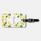 Gele Waterverf Vruchtpatroon Bagagelabel (Voorkant horizontaal)