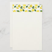 Gele Waterverf Vruchtpatroon Briefpapier (Voorkant / Achterkant)