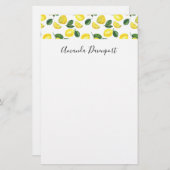 Gele Waterverf Vruchtpatroon Briefpapier (Voorkant / Achterkant)