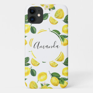 Gele Waterverf Vruchtpatroon Case-Mate iPhone Case