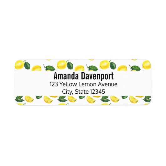 Gele Waterverf Vruchtpatroon Etiket (Voorkant)