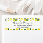 Gele Waterverf Vruchtpatroon Etiket (Insitu)