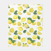 Gele Waterverf Vruchtpatroon Fleece Deken (Voorkant)