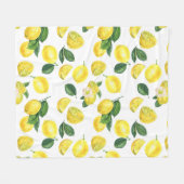 Gele Waterverf Vruchtpatroon Fleece Deken (Voorkant (Horizontaal))