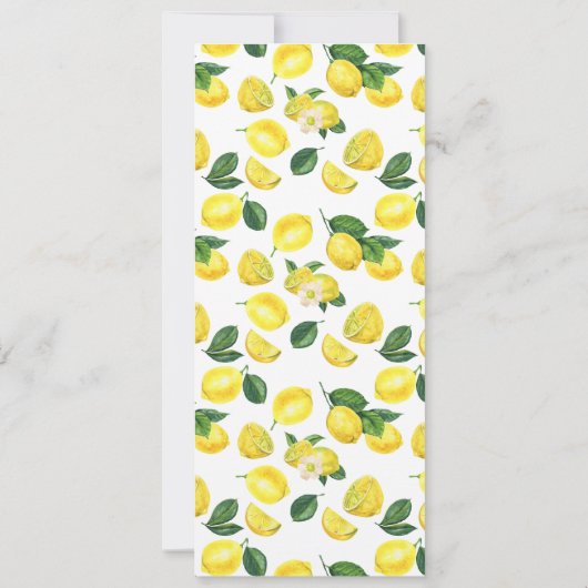 Gele Waterverf Vruchtpatroon Kaart (Achterkant)