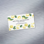 Gele Waterverf Vruchtpatroon Magnetisch Visitekaartje (Voorbeeld)