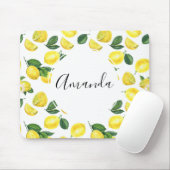 Gele Waterverf Vruchtpatroon Muismat (Met muis)