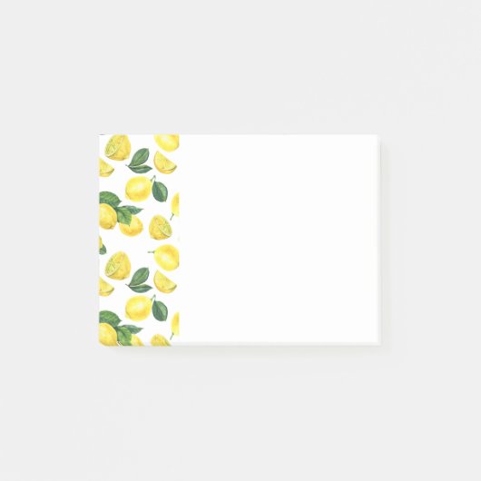 Gele Waterverf Vruchtpatroon Post-it® Notes (Voorkant)
