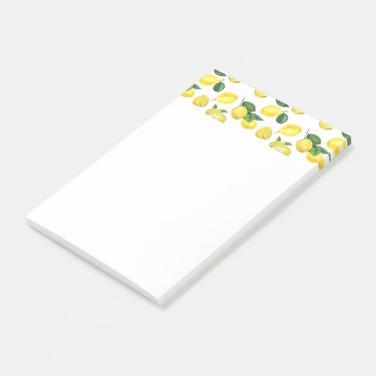 Gele Waterverf Vruchtpatroon Post-it® Notes (Schuin)