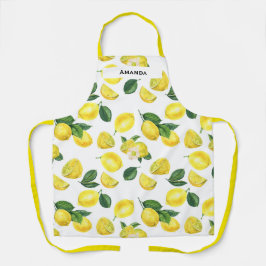 Gele Waterverf Vruchtpatroon Schort