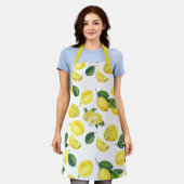 Gele Waterverf Vruchtpatroon Schort (Gedragen)