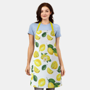 Gele Waterverf Vruchtpatroon Schort