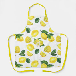 Gele Waterverf Vruchtpatroon Schort