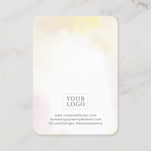 Gele Waterverf was met juwelenweergave Visitekaartje (Achterkant)