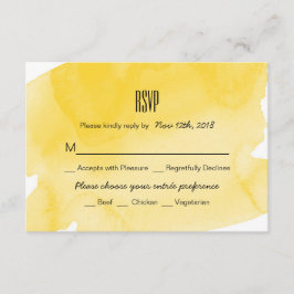 Gele Waterverf Wash Bruiloft RSVP Kaart
