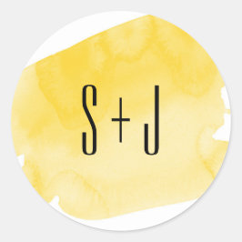 Gele Waterverf Wash bruiloft Sticker