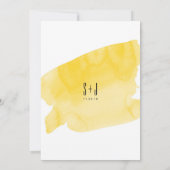 Gele Waterverf Wash bruiloft uitnodiging (Achterkant)