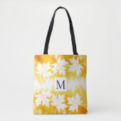 Gele waterverf wasmakelblad en monogram tote bag (Voorkant)