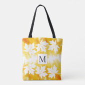 Gele waterverf wasmakelblad en monogram tote bag (Achterkant)