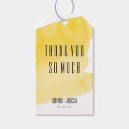 Gele Waterverf Wassen Bruiloft gunst Label Cadeaulabel