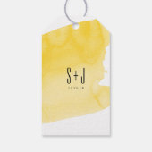 Gele Waterverf Wassen Bruiloft gunst Label Cadeaulabel (Achterkant)