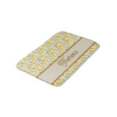 Gele Waterverf Wilde Bloem Monogramnaam Badmat (Gekanteld)