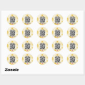 Gele Waterverf Zakelijke Instagram QR Code Ronde Sticker (Vel)