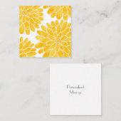 Gele Waterverf Zinnias Notitiekaartje (Voorkant / Achterkant)