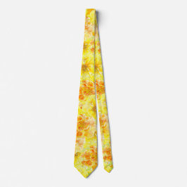 Gele waterverf zomermarigolfbloemen stropdas