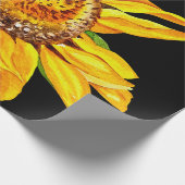 Gele Waterverf Zonnebloem Cadeaupapier (Hoek)