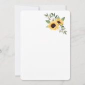 Gele Waterverf Zonnebloem Land Wreatding Wedding Kaart (Achterkant)