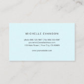 Gele Waterverf Zonnebloem Logo op Aqua Blue Visitekaartje (Achterkant)