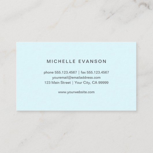 Gele Waterverf Zonnebloem Logo op Aqua Blue Visitekaartje (Achterkant)