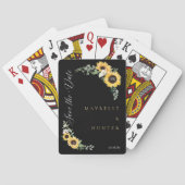 Gele Waterverf Zonnebloem met grote kans op onze d Pokerkaarten (Achterkant)