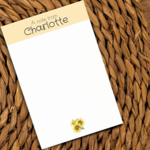 Gele Waterverf zonnebloem naam Post-It Notes
