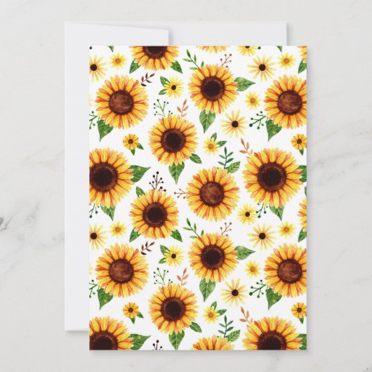 Gele Waterverf Zonnebloem Twee jaar oud Verjaardag Kaart (Achterkant)